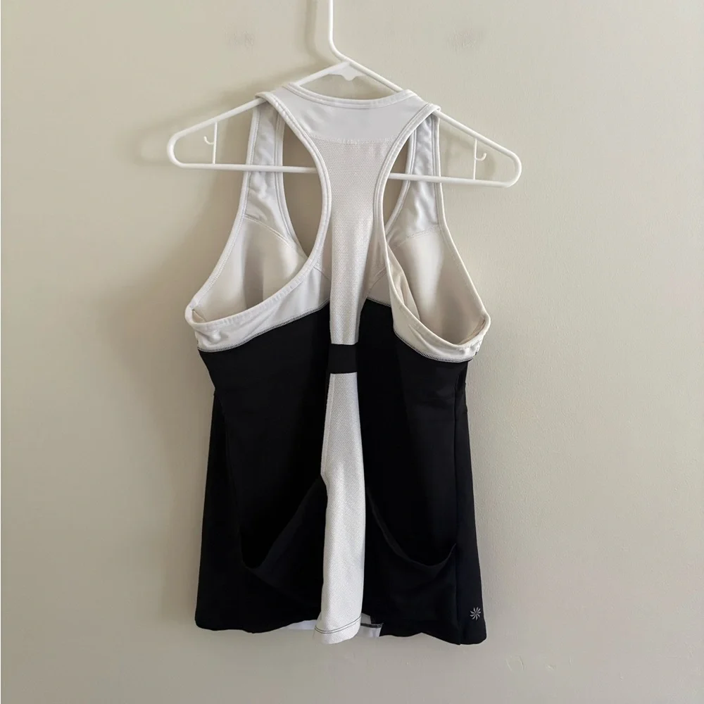 Athleta Women’s One X White Black Tank Top Sporty Fitness Gym